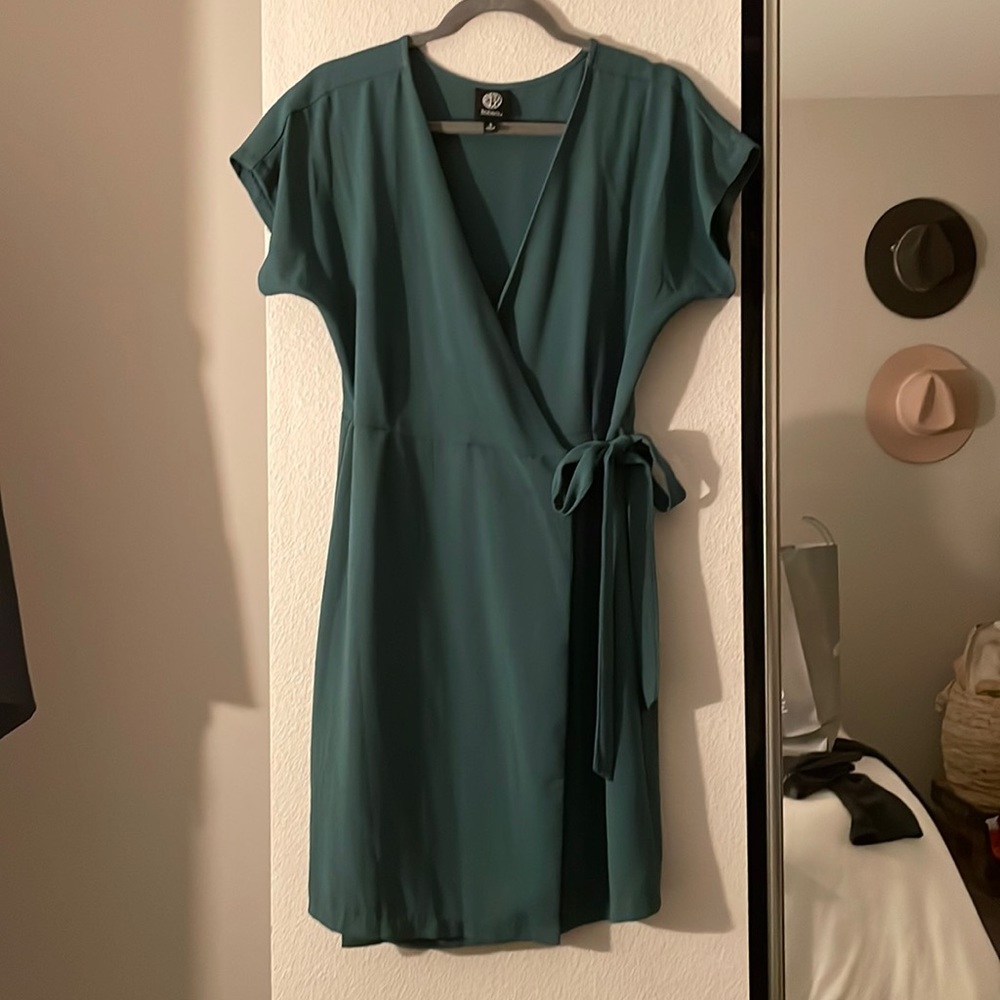 Hunter green wrap dress